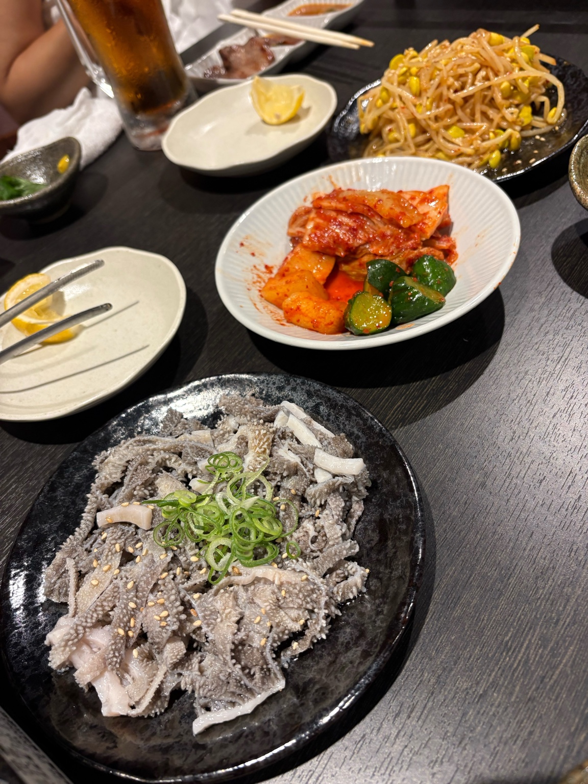 生センマイと一品料理
